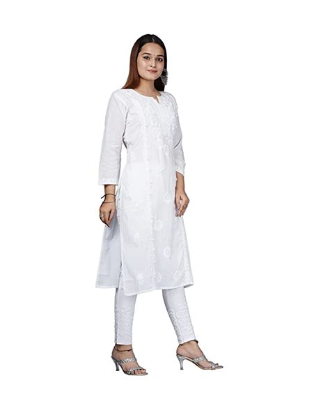 Buy Lakhnavi Fabrics Womens Cotton Kurti Lfuk01awhitesmall At