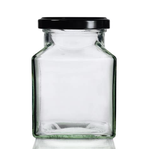 Ml Square Glass Food Jar Lid Ampulla Packaging