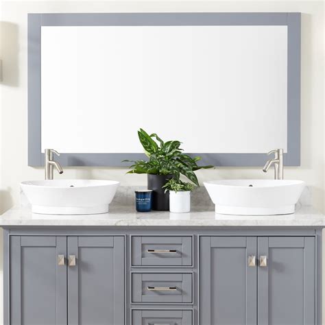 This beveled edges framed mirror totally delivers a soft touch to any bathroom. Fallbrook Vanity Mirror - Gray - Framed Mirrors - Bathroom ...