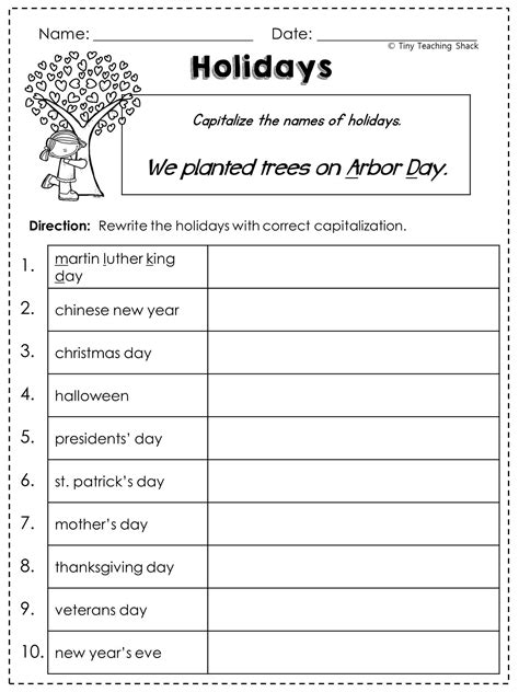 Capitalization Worksheets With Answers