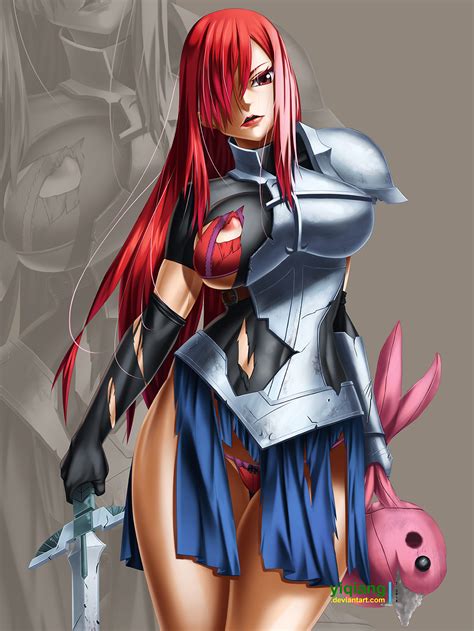 Yiqiang Erza Scarlet Fairy Tail 1girl Armor Bra