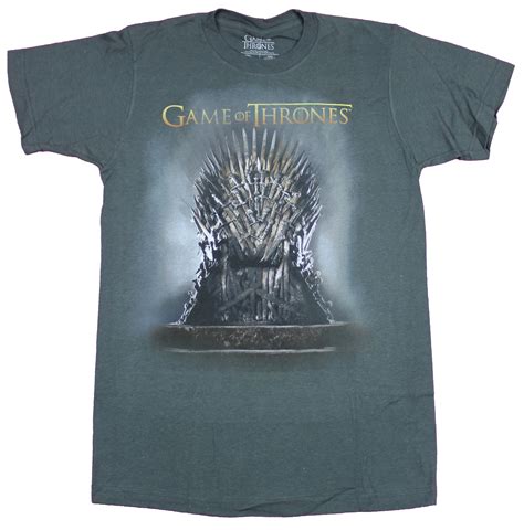 Game Of Thrones Mens T Shirt Iron Throne Image Under Logo Ebay