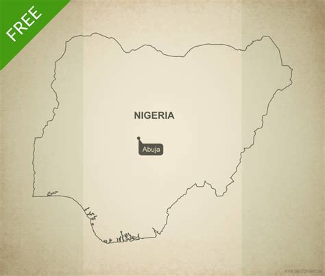 vector map  nigeria outline  stop map