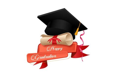 Premium Vector Realistic Graduation Cap And Diploma Scroll Isolated