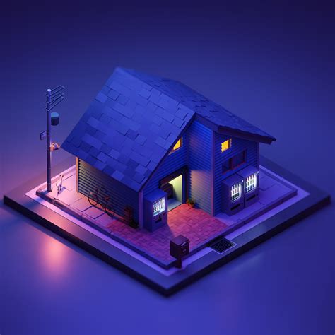 A House In Japan Low Poly 3d On Behance
