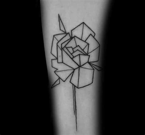 40 Geometric Rose Tattoo Designs For Men Flower Ink Ideas