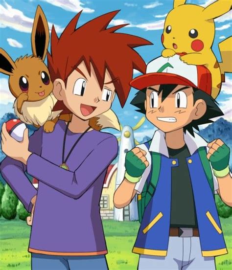 Ash E Gary Pokemon Dễ Thương