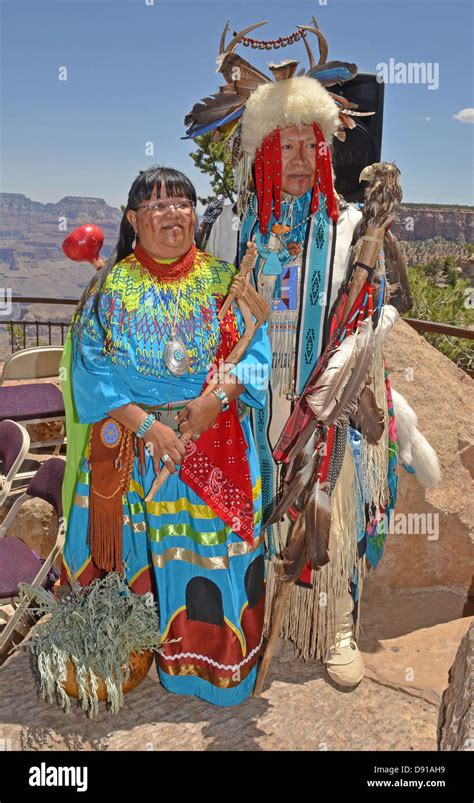 Tribal Members Of The Havasupai Indian Nation At The