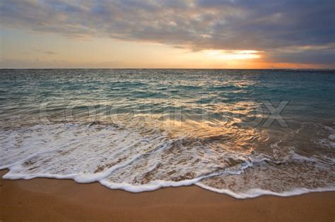 Calm Ocean During Tropical Sunrise Stock Photo Colourbox