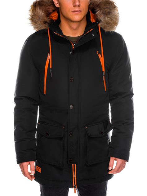 Mens Winter Parka Jacket Black C358 Modone Wholesale Clothing