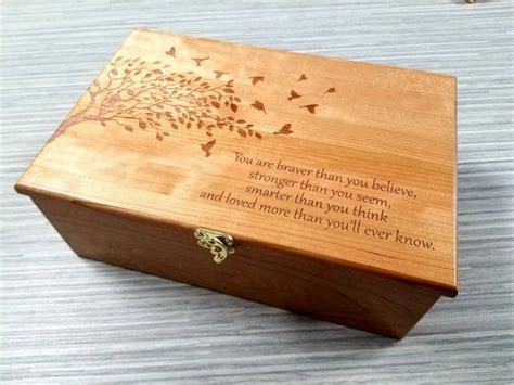 Beautiful Hand Made Large Wooden Memory Box Personalized With The Design Shown In The First