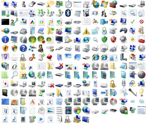 A Large Collection Of Different Computer Icons On A White Background