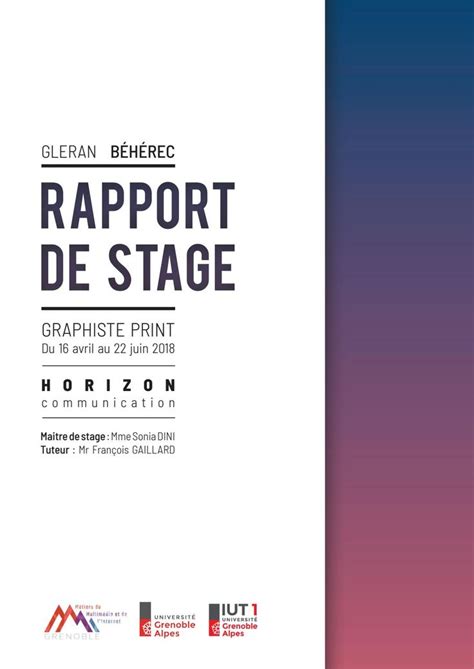 Rapport De Stage Graphiste Print Dans Une Agence De Publicité
