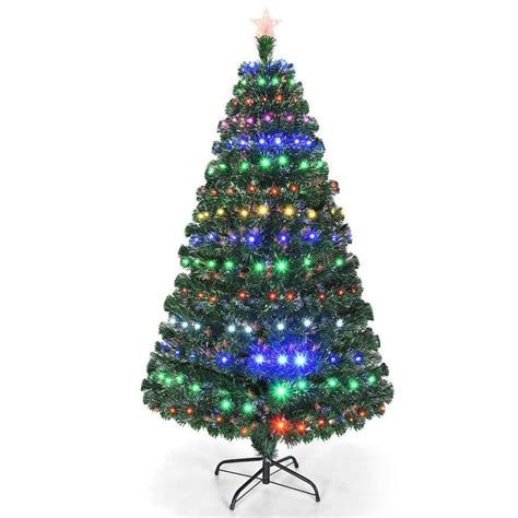 Costway Ft Pre Lit Fiber Optic Pvc Artificial Christmas Tree With Hot Sex Picture