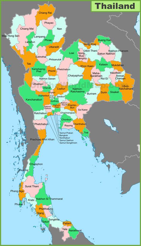Map Of Thailand With Provinces The World Map