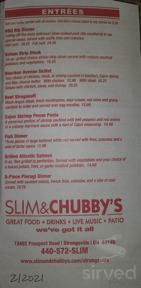 Slim And Chubbys Strongsville Menu In Strongsville Ohio Usa