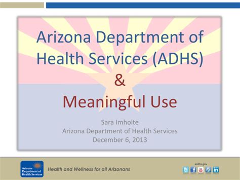 Arizona Department Of Health Services And Meaningful Use