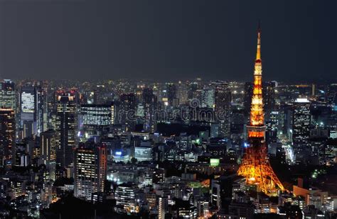 torre de tokio en la noche foto de archivo imagen de capital 16581782