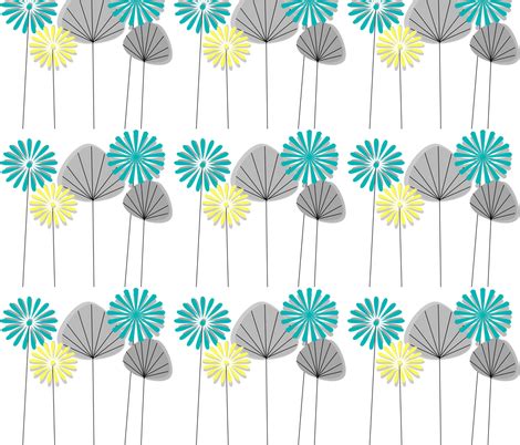 We hope you enjoy our growing collection of hd images to use as a background or home screen for your please contact us if you want to publish a cute pink flower wallpaper on our site. Mid-Century Flowers Teal and Yellow fabric - mid-century ...