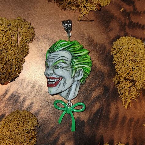 Batman Joker Handmade Clay Comic Pendant Etsy