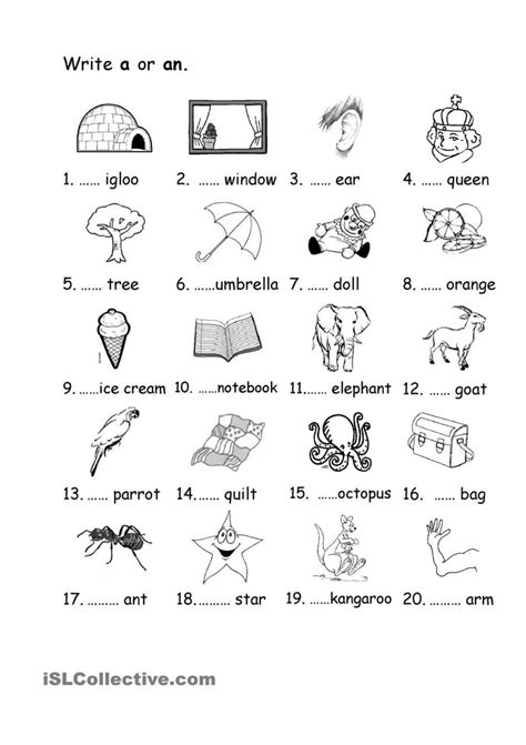 A And An Worksheet