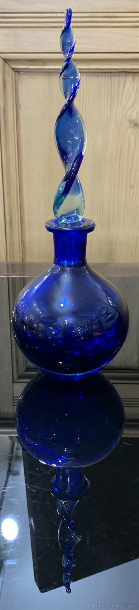 Antiques Atlas Vintage Bohemian Cobalt Blue Perfume Bottle C1960s
