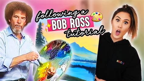 Following A Bob Ross Painting Tutorial Youtube Bob Ross Paintings
