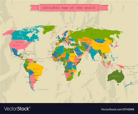 Free Editable World Map With Countries