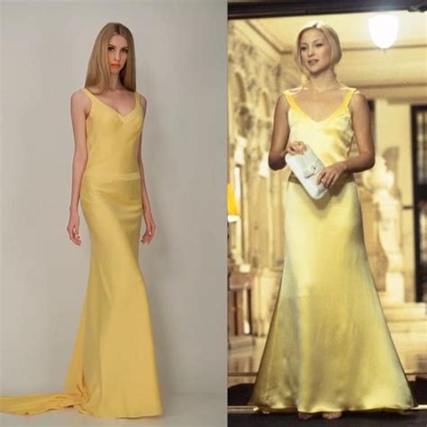 Costume designer karen patch created the iconic yellow slip dress andie wears to the climactic ball and designed it specifically to highlight the. Yellow Column Long Evening Dress In Movie How to Lose a Guy in 10 Days Video | Women wedding ...