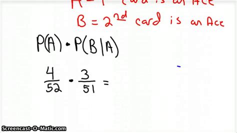 Dependent Events Conditional Probability Youtube