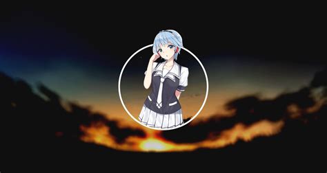 배경 화면 일몰 애니메이션 소녀들 파란 머리 하늘 유즈키 후 우카 어둠 스크린 샷 컴퓨터 벽지 1500x800