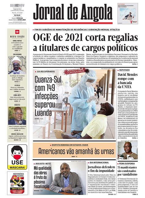 Jornal De Angola Segunda 02 De Novembro De 2020