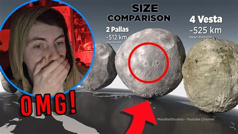 Asteroids Size Comparison Reaction By Metaballstudios Youtube