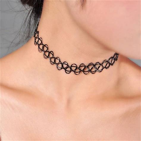 90s Vintage Choker Necklace Tattoo Stretchy Spiral Retro Aesthetic