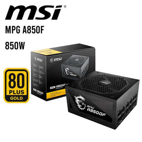 Fuente Msi Mpg A850f 850w 80 Plus Gold Modular Electrosof