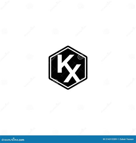 kx and xk x or k initial letters hexagon shape monogram logo design stock vector illustration