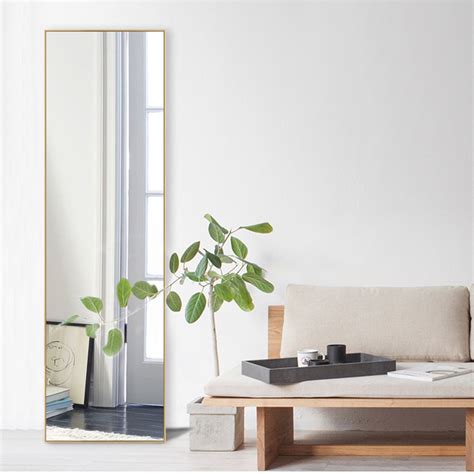 Mirror, mirror on the wall, who's got the coolest mirrors of all? Neutype 63" x 18" Gold Full Length Mirror Decor Wall Mounted Mirror Floor Mirror Aluminum Alloy ...