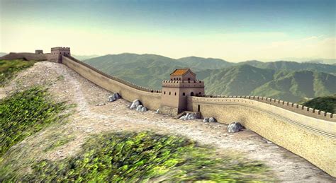 Great Wall Of China 3d Scene Mozaik Digital Education And Learning