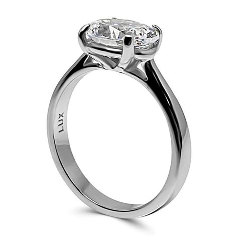 Oval Cubic Zirconia Engagement Ring Luxuria Jewelry Brand