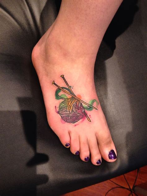 Yarn Ball Watercolor Tattoo Wife Tattoo Foot Tattoo Tattoo You