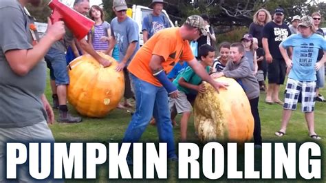 Giant Pumpkin Down Hill Rolling Youtube
