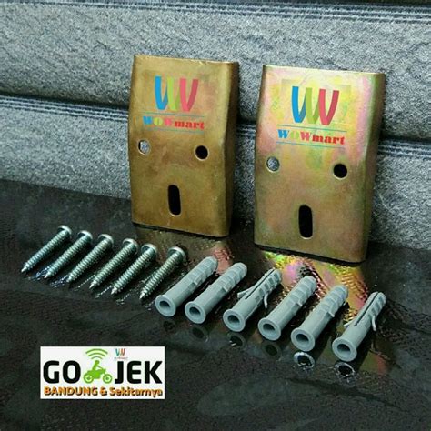 Jual Dudukan Wastafel Plat Hanger Hak Brecket Gantungan 2 Pcs Kuat