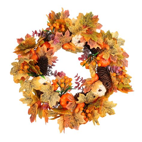18 Fall Wreaths For Front Door Autumn Maples Leaf Pumpkin Pine Cone