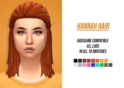 Hannah Hair Oakiyo On Patreon Sims 4 Female Hair The Sims 4 Cc