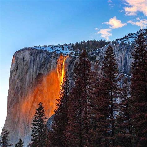 Yosemite ‘firefall Illuminates Waterfall To Glow Like Lava Photos