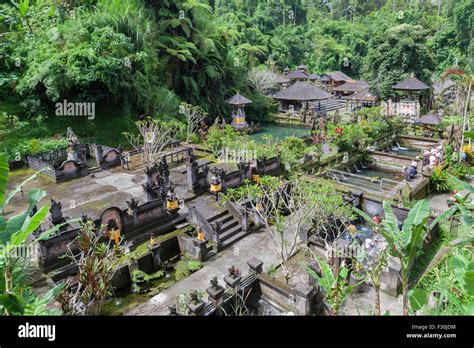 The Holy Springs At Pura Gunung Kawi Sebatu Temple Bali Indonesia