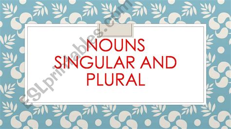 Esl English Powerpoints Singular And Plural Nouns Sexiezpix Web Porn