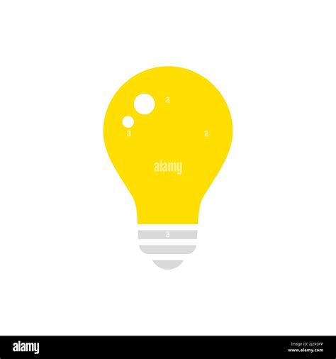 Lamp Flat Icon Cartoon Light Bulb Idea Symbol Vector Isolated On