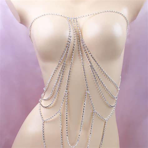 Crystal Rhinestone Bikini Body Chain Jewelry Body Chain Etsy