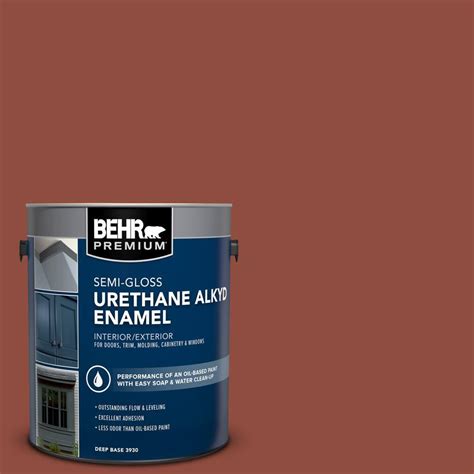 Behr Premium 1 Gal Sc 330 Redwood Urethane Alkyd Semi Gloss Enamel